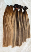 Natural Straight, HL Dark Brown/Blonde